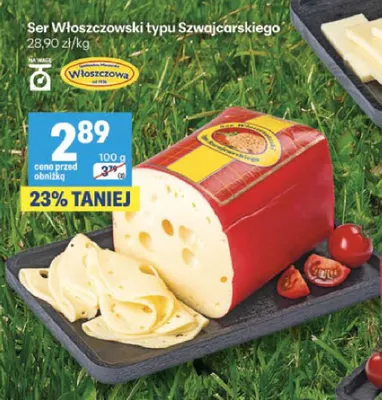 Ser Włoszczowski typu szwajcarskiego Włoszczowa promocja w Delikatesy Centrum