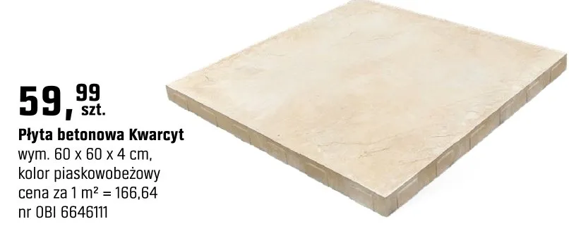 Płyta betonowa Kwarcyt promocja w OBI