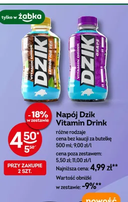 Napój Dzik Vitamin Drink Lemon Ice Tea promocja w Żabka