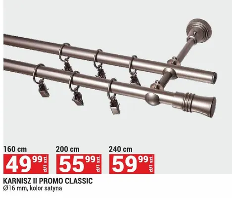 Karnisz II Promo Classic Ø16 mm, kolor satyna 240 cm promocja w Merkury Market