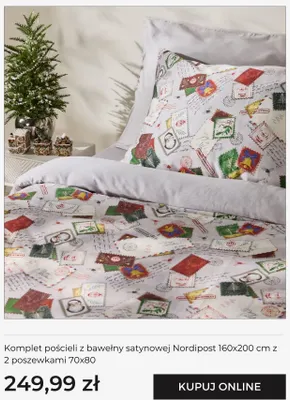 Komplet pościeli z bawełny satynowej Nordipost 160x200 cm z 2 poszewkami 70x80 home & you promocja w home&you