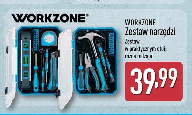 Zestaw narzędzi WORKZONE promocja w Aldi