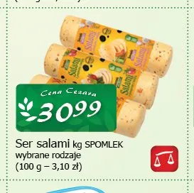 Ser salami Spomlek promocja w CEZAR Delikatesy