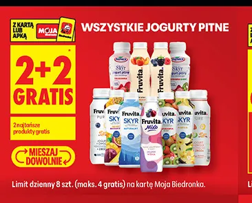 Jogurty pitne promocja w Biedronka