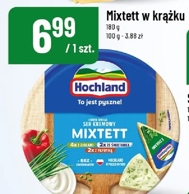 Ser kremowy Mixtett w krążku Hochland promocja w POLOmarket