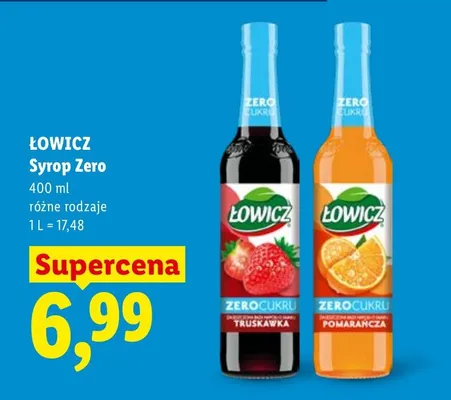 Syrop Zero różne rodzaje Łowicz promocja w Lidl