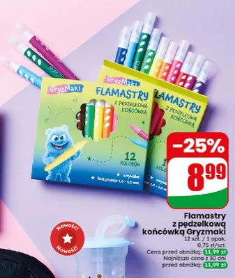 Flamastry z pędzelkową końcówką Gryzmaki promocja w Dino