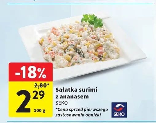 Sałatka surimi z ananasem Seko promocja w Intermarche