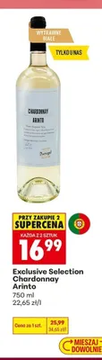 Wino wytrawne białe Exclusive Selection Chardonnay Arinto promocja w Biedronka