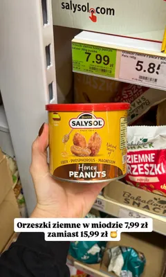 Orzeszki ziemne Salysol w miodzie promocja w Dino