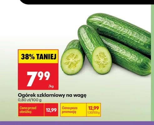 Ogórki szklarniowe promocja w Biedronka