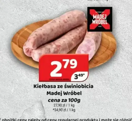 Kiełbasa ze świniobicia Madej Wróbel promocja w Delfin