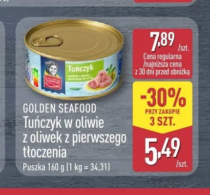 Tuńczyk w oliwie z oliwek z pierwszego tłoczenia Golden Seafood promocja w Aldi