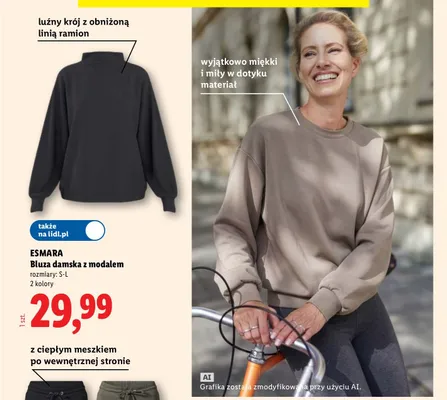 Bluza damska z modalem Esmara promocja w Lidl