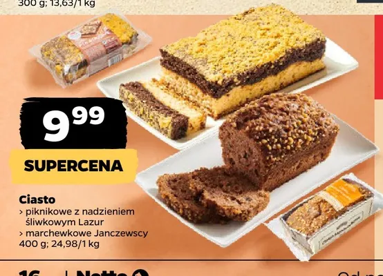Ciasto piknikowe z nadzieniem śliwkowym Lazur promocja w Netto