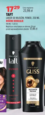 Lakier do włosów Taft Power promocja w Drogerie Natura
