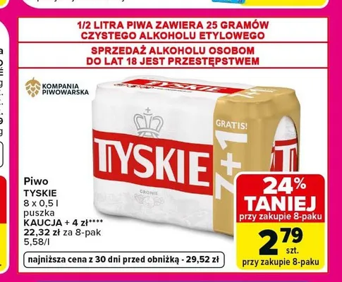 Piwo Tyskie Gronie 8-pak promocja w Carrefour