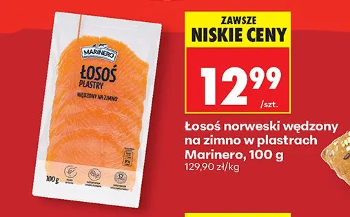 Łosoś norweski wędzony na zimno w plastrach promocja w Biedronka