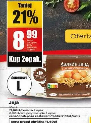 Jaja świeże Carrefour Classic L polskie promocja w Supeco