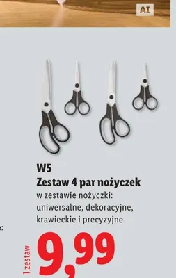 Zestaw 4 par nożyczek W5 promocja w Lidl