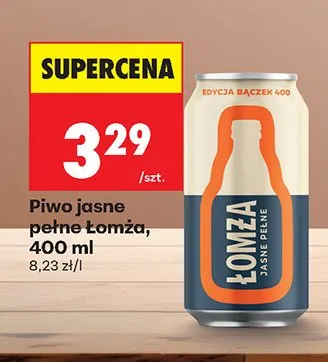 Piwo jasne pełne Łomża promocja w Biedronka