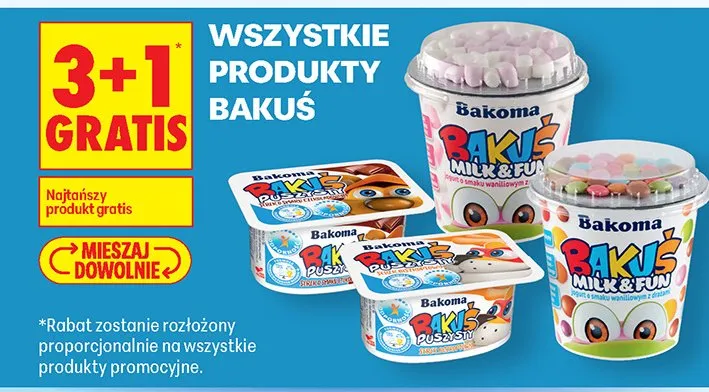 Wszystkie produkty Bakuś 3+1 GRATIS promocja w Biedronka