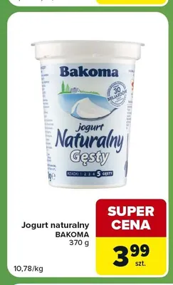 Jogurt naturalny Bakoma promocja w Carrefour Express