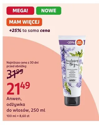 Odżywka do włosów Anwen, 250 ml promocja w Rossmann