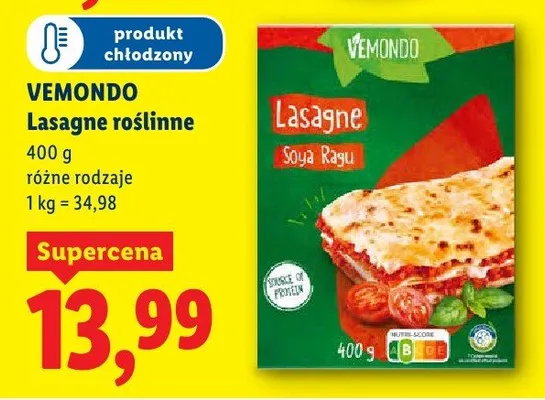 Lasagne roślinne promocja w Lidl