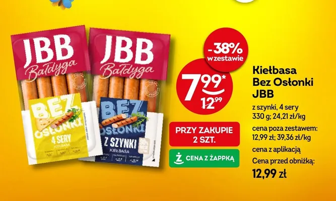 Kiełbasa Bez Osłonki JBB z szynki promocja w Żabka