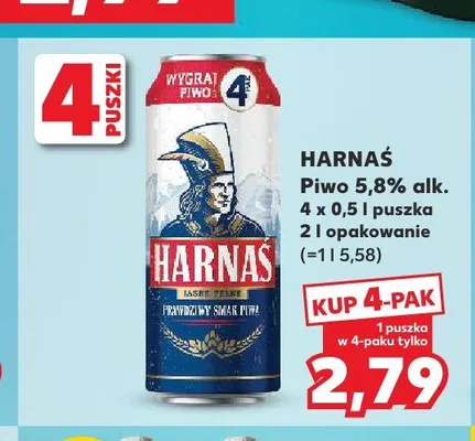 Piwo Harnaś 4-pak promocja w Kaufland