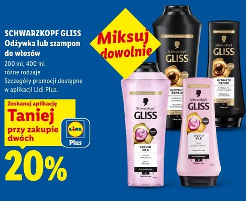 Odżywka do włosów Gliss różne rodzaje promocja w Lidl
