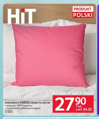Poduszka z pierzem gęsim 70x80 cm promocja w Selgros