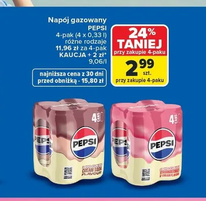 Napój gazowany Pepsi 4-pak promocja w Carrefour