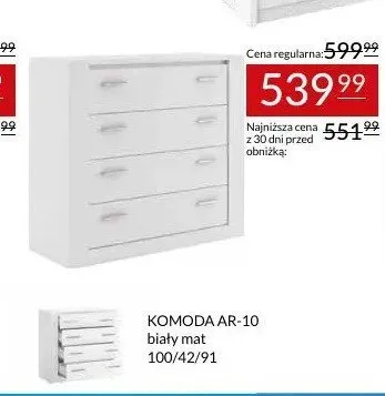 Komoda Arti AR-10 biały mat promocja w Abra Meble
