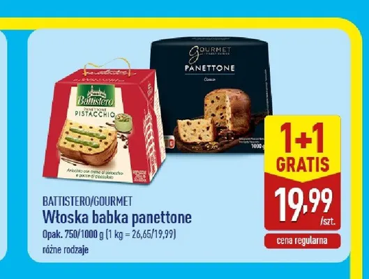 Włoska babka panettone Battistero promocja w Aldi