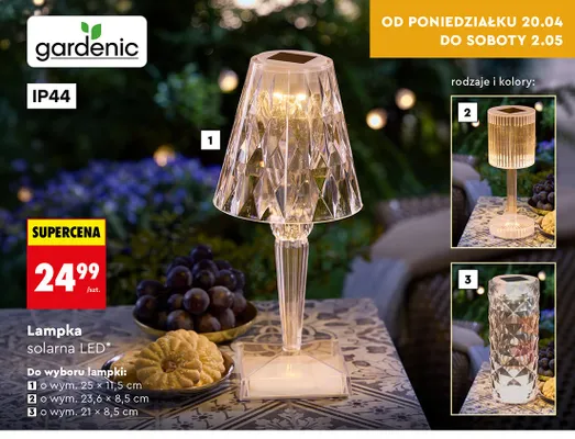 Lampka solarna LED, różne rodzaje promocja w Biedronka