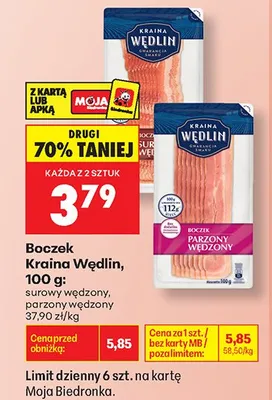 Boczek parzony wędzony Kraina Wędlin promocja w Biedronka