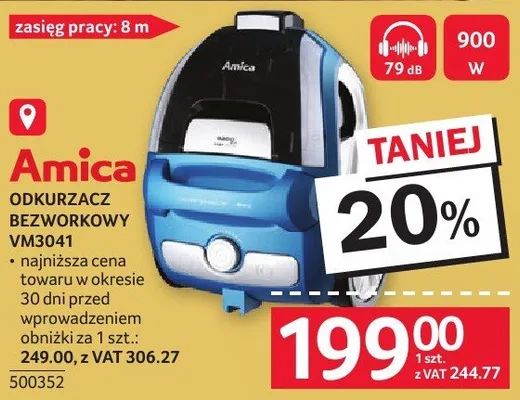 Odkurzacz bezworkowy VM3041 promocja w Selgros