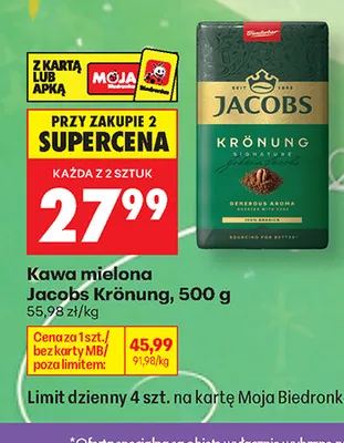 Kawa mielona Jacobs Krönung promocja w Biedronka