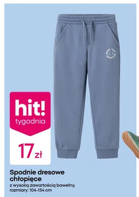 Spodnie dresowe chłopięce z wysoką zawartością bawełny promocja w Pepco
