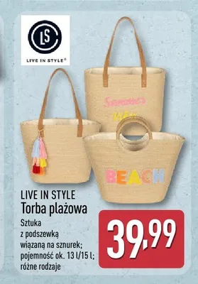 Torba plażowa LIVE IN STYLE promocja w Aldi