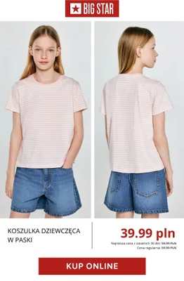Koszulka dziewczęca w paski BIG STAR promocja w BIG STAR