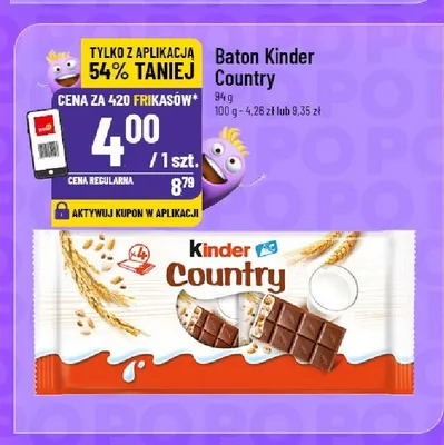 Baton Kinder Country 4-pak promocja w POLOmarket