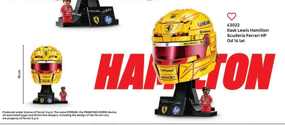 Klocki LEGO 43022 Kask Lewis Hamilton Scuderia Ferrari HP promocja w LEGO