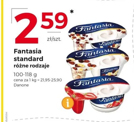 Jogurt Fantasia z truskawkami Danone promocja w Frac