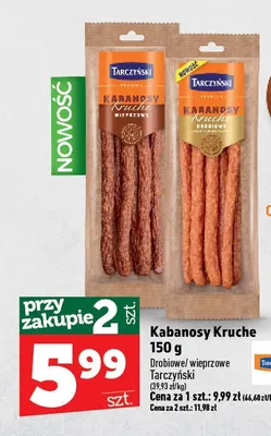Kabanosy Kruche wieprzowe Tarczyński promocja w TOPAZ