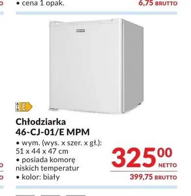 Chłodziarka MPM 46-CJ-01/E promocja w Makro