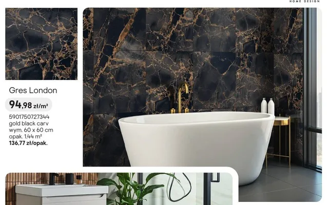 Gres Egen London gold black carv promocja w Castorama