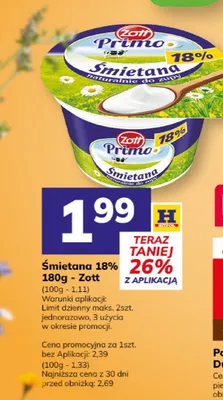 Śmietana 18% promocja w Hitpol